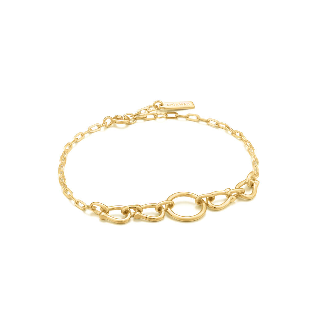Gold Plated 925 Horseshoe Link Bracelet By ANIA HAIE