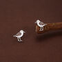 Sterling Silver Shore Bird Wading Bird Stud Earrings, thumbnail 3 of 11