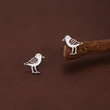 Sterling Silver Shore Bird Wading Bird Stud Earrings, 3 of 11