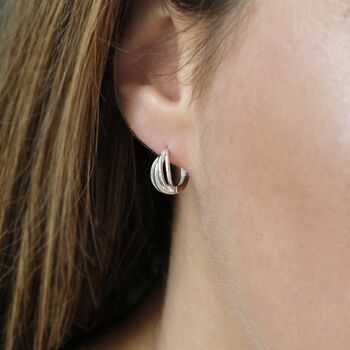 Sterling Silver Braided Huggies, 4 of 10