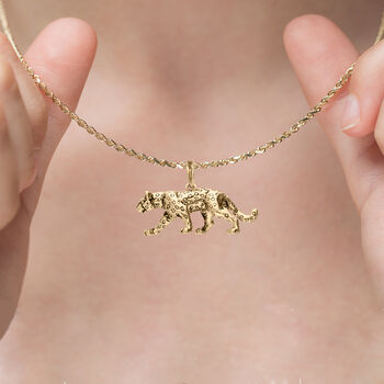 Leopard Necklace In 18ct Gold Plated Sterling Silver, 2 of 11