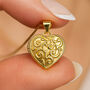 Personalised Solid 9ct Yellow Gold Vintage Heart Locket, thumbnail 1 of 9