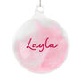 Personalised Pink Feather Bauble Christmas Gift, thumbnail 4 of 5