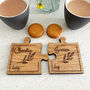 Personalised Oak Veneer Jigsaw Coasters Leaf Design, thumbnail 6 of 7
