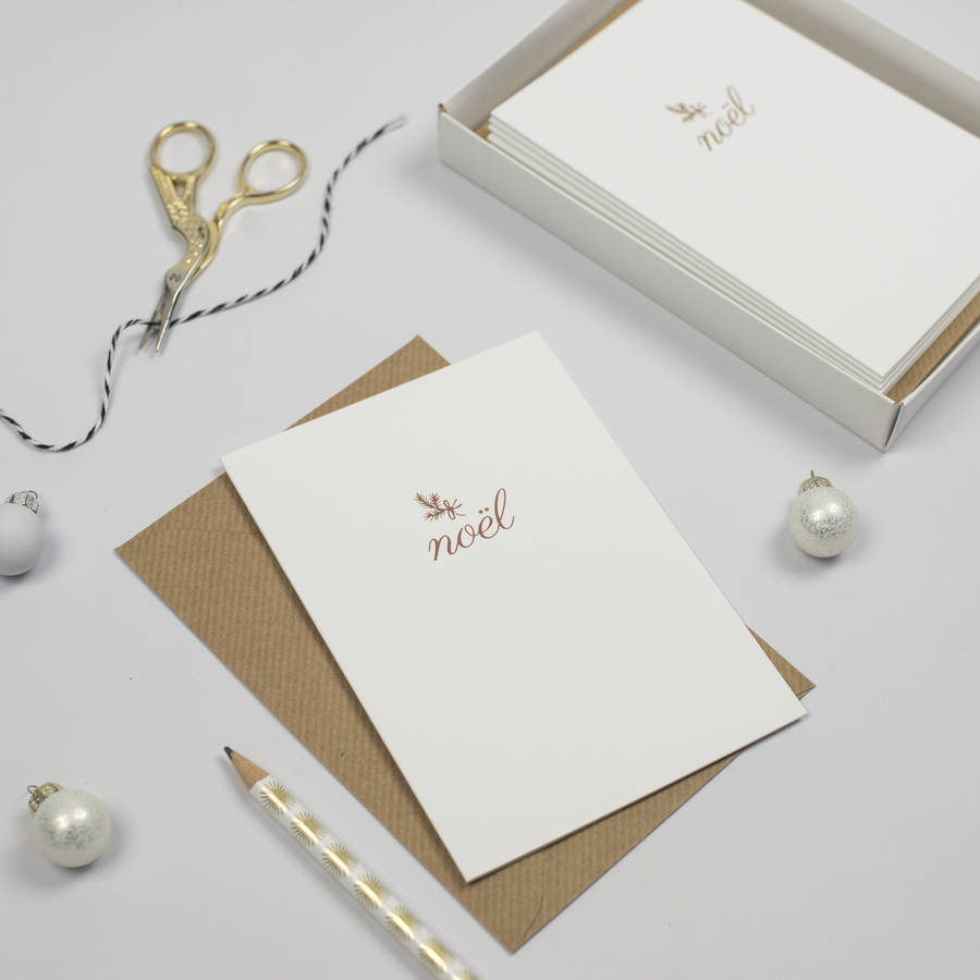 pack of 60 luxury rose gold foil christmas cards by emily rollings | notonthehighstreet.com