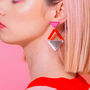 Colourful Acrylic Fan Shaped Earrings, thumbnail 1 of 8