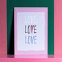 Love Love Love Modern Heart Art Print, thumbnail 1 of 2