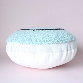 Sky Blue Smiley Punch Needle Cushion, 4 of 4