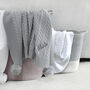 Personalised Cable Knit Pom Pom Blanket Grey, thumbnail 4 of 8