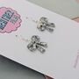 Ribbon Bow Mini Glitter Resin Earrings, thumbnail 11 of 12
