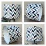 Phoenix Mineral Blue Geometric Print Drum Lampshades, thumbnail 8 of 8