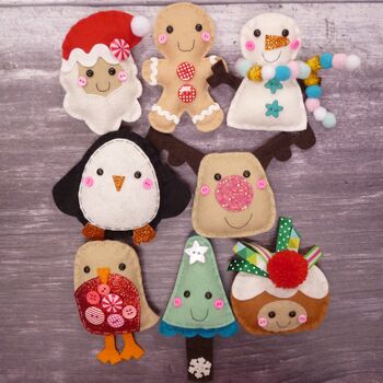 Cute Christmas Garland With Five Characters, 2 of 12