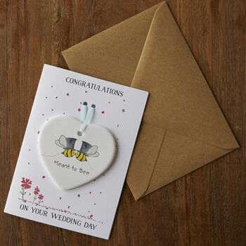 Personalised 'Meant to Bee' Wedding Keepsake Card, 3 of 3