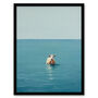 Open Water Swimming Cow Bathroom Blue Wall Art Print, thumbnail 5 of 6