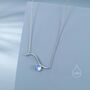 Sterling Silver Moonstone Wave Pendant Necklace, thumbnail 6 of 12
