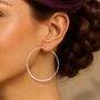 Battered Sterling Silver Large Hoop Earrings, thumbnail 2 of 5