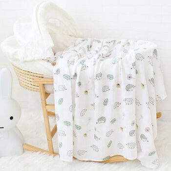 Extra Large Hedgehog Bamboo Muslin, 3 of 5