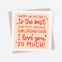 Best Girlfriend Ever Cute Valentine's Day Card, thumbnail 1 of 2