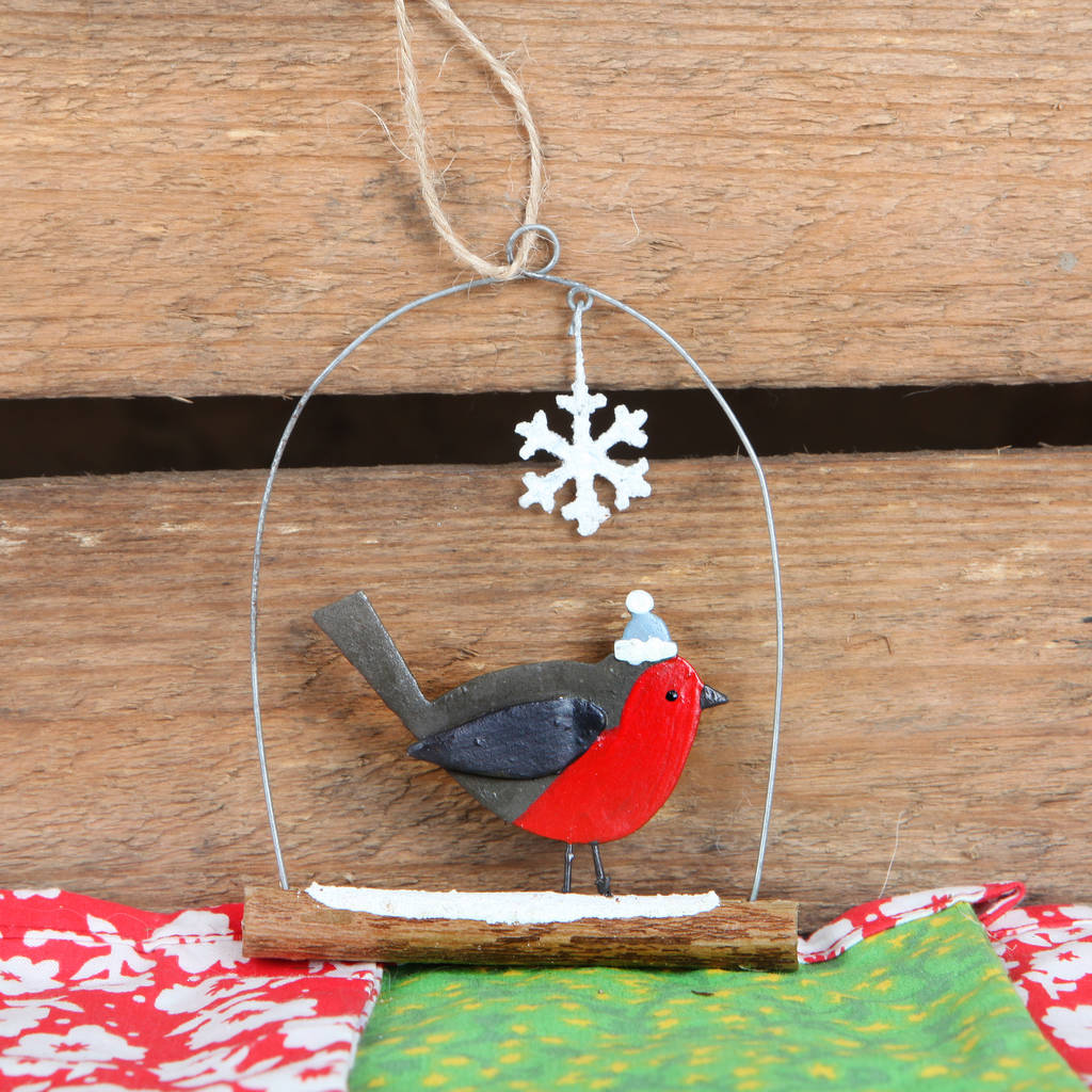 Christmas Robin Tree Decoration By Red Berry Apple  notonthehighstreet.com