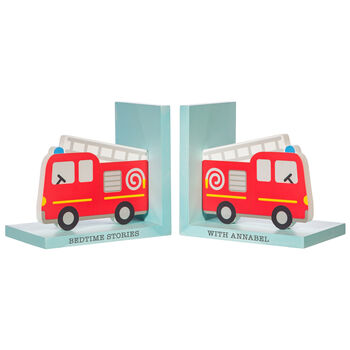 Personalised Kids Fire Engine Bookends, 7 of 9