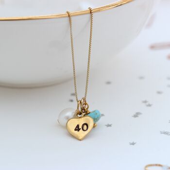 Personalised 40th Birthday Birthstone Necklace For Her, 8 of 11