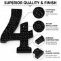 Black Solid Brass House Number Four Plaque, thumbnail 5 of 8