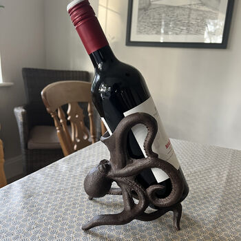 Ollie Octopus Cast Iron Wine Bottle Holder, 9 of 9