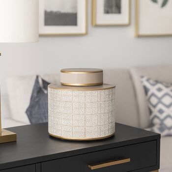 Ginger Jar Pot Bronkhorst Beige Gold Porcelain, 4 of 6