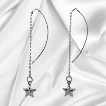 Sterling Silver Star Ear Threaders, 3 of 5