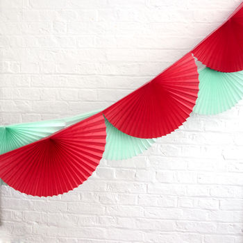 Christmas Paper Fan Garland Bunting Decoration, 5 of 9