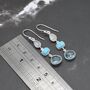 Moonstone Turquoise Blue Topaz Earrings, thumbnail 7 of 11