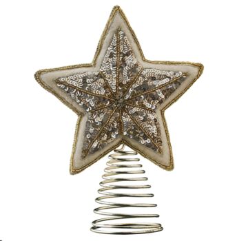 Velvet Embellished Star Christmas Tree Topper, 2 of 3