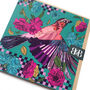 Pack Of Four Eurasian Jay Bird Floral Greeting Cards, thumbnail 3 of 9