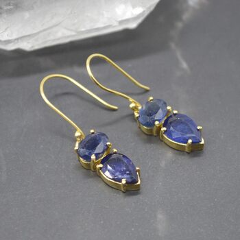 Sapphire Earrings: Gold Or Silver, Minimalist Jewelry, 5 of 11