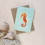 Seahorse Watercolour Greetings Card, thumbnail 1 of 2