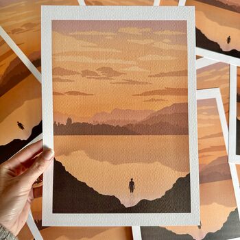 'Sunrise Solice Lake Swimmer' A4 Print, 5 of 5