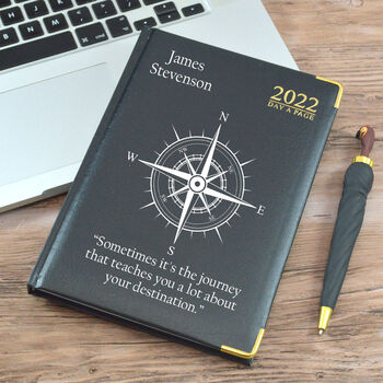Personalised Day A5 Page Compass Design 2022 Diary, 3 of 7