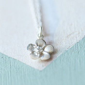 Plumeria Sterling Silver Dainty Flower Necklace, 3 of 12