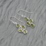 Peridot Sterling Silver Drop Earrings: August Birthstone, thumbnail 3 of 9