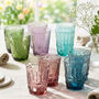 Set Of Four Vintage Embossed Tumblers, thumbnail 1 of 6