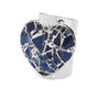 'Molten Heart' Navy Blue Stone Silver Plated Cuff Ring, thumbnail 1 of 2