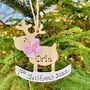 Baby's First Christmas Rocking Reindeer Tree Decoration, thumbnail 1 of 8