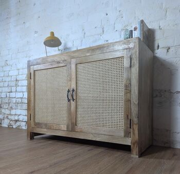 Rattan And Wood Sideboard Cupboard, 2 of 4