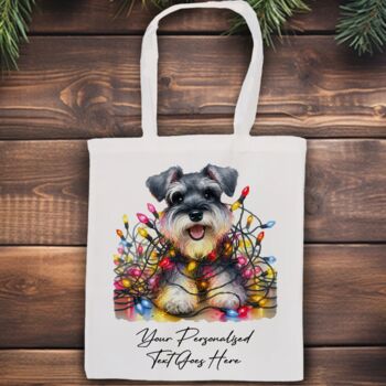 Personalised Schnauzer In Christmas Lights, 10 of 12