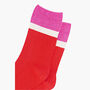 Glitter Mid Calf Ribbed Cotton Boot Socks Contrast Cuff Red Pink, thumbnail 4 of 4