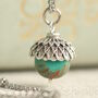 Turquoise Silver Acorn Necklace, thumbnail 1 of 7