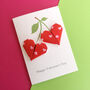 Personalised Origami Cherry Heart Valentines Day Card, thumbnail 1 of 9