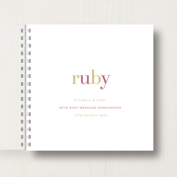 Personalised 40th Ruby Anniversary Memory Book, 2 of 7