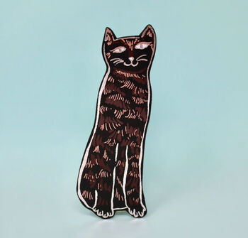 Handmade Leather Cat Bookmark, 5 of 6