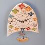 Bright Flowers And Brown Bird Wall Clock, thumbnail 3 of 6